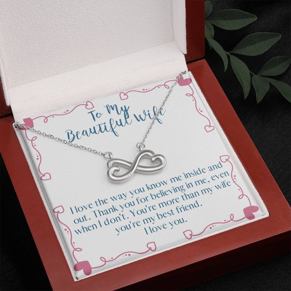 To My Wife - Thank you for Believing in Me - endless loop necklace