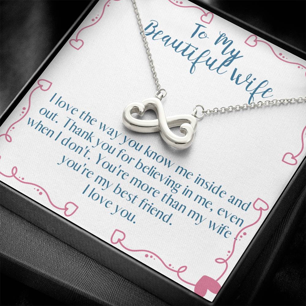 To My Wife - Thank you for Believing in Me - endless loop necklace