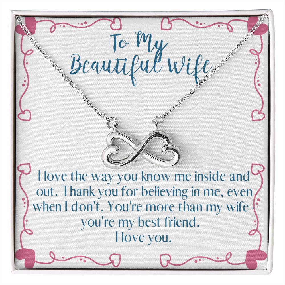 To My Wife - Thank you for Believing in Me - endless loop necklace