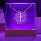 To My Daughter - A Gift From God - Acrylic Sign with Cross Necklace